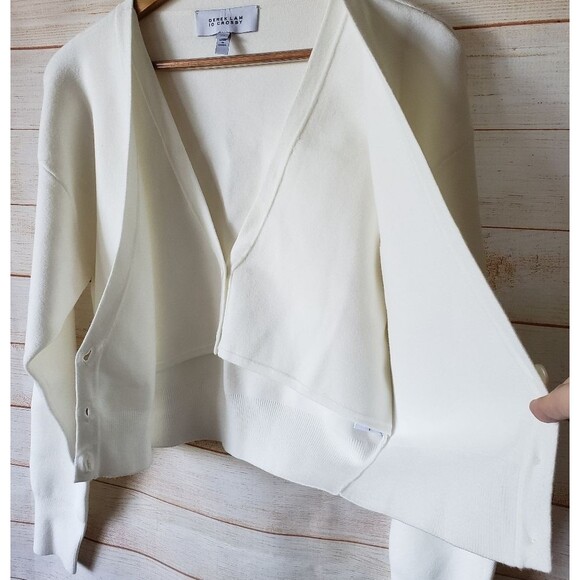Derek Lam 10 Crosby Arden Double Layer V-neck Knit Cropped Cardigan - Picture 7 of 15